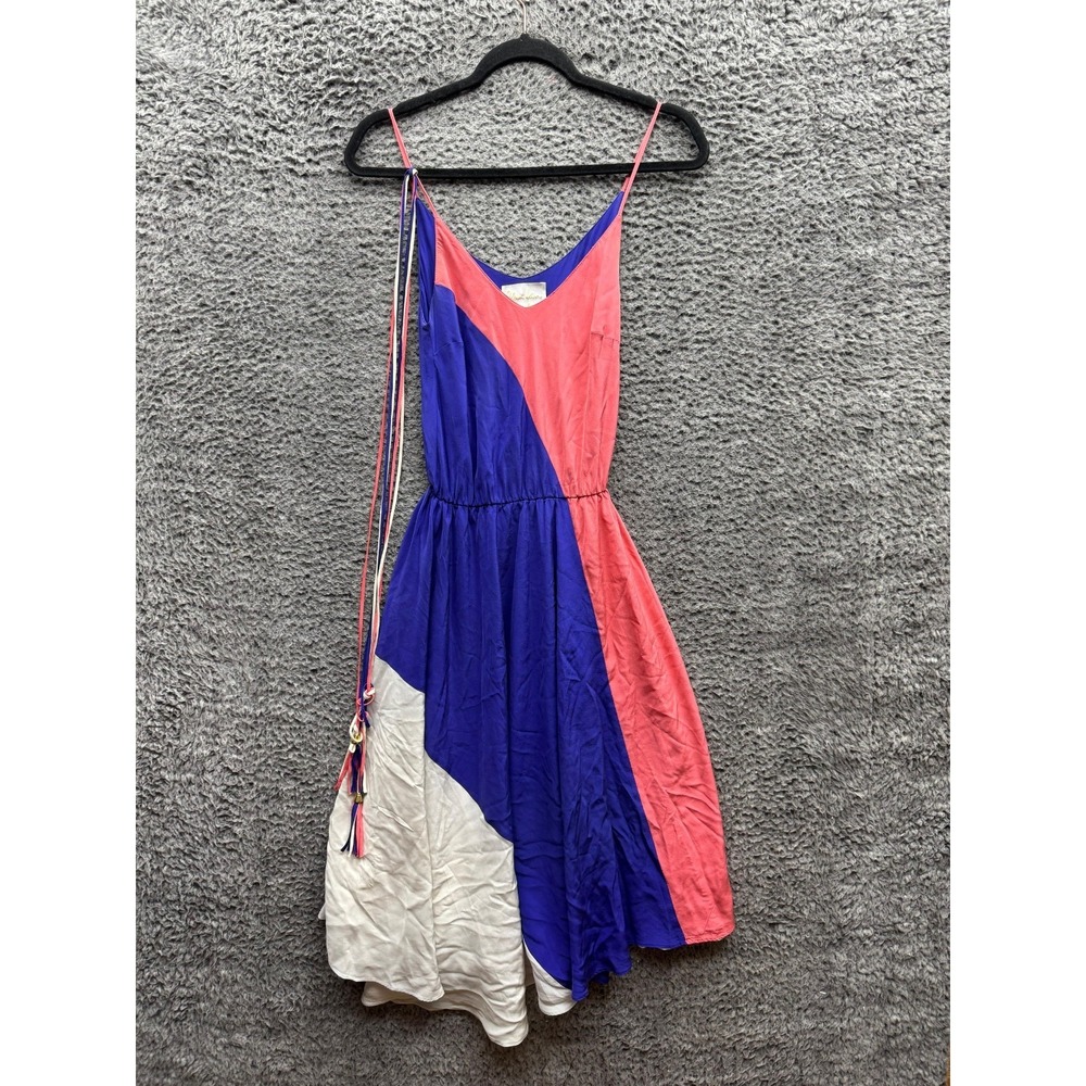 Yumi Kim 100% Silk Colorblock Sleeveless Midi Dress Multicolor Womens Size S
